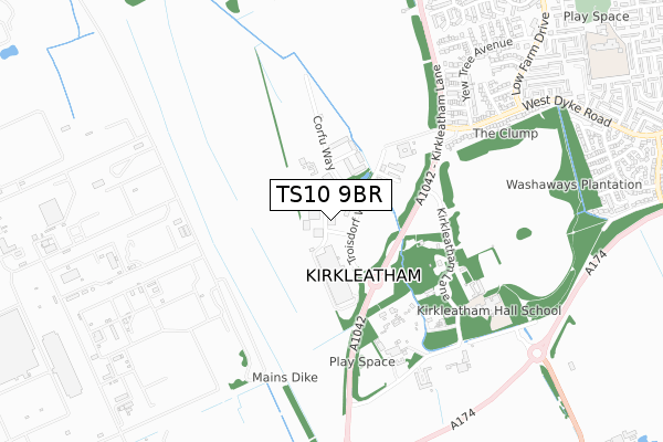 TS10 9BR map - small scale - OS Open Zoomstack (Ordnance Survey) TS10 9BR map - small scale - OS Open Zoomstack (Ordnance Survey)