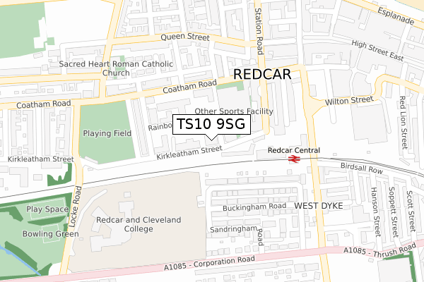 TS10 9SG map - large scale - OS Open Zoomstack (Ordnance Survey) TS10 9SG map - large scale - OS Open Zoomstack (Ordnance Survey)