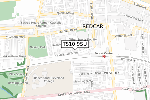 TS10 9SU map - large scale - OS Open Zoomstack (Ordnance Survey) TS10 9SU map - large scale - OS Open Zoomstack (Ordnance Survey)