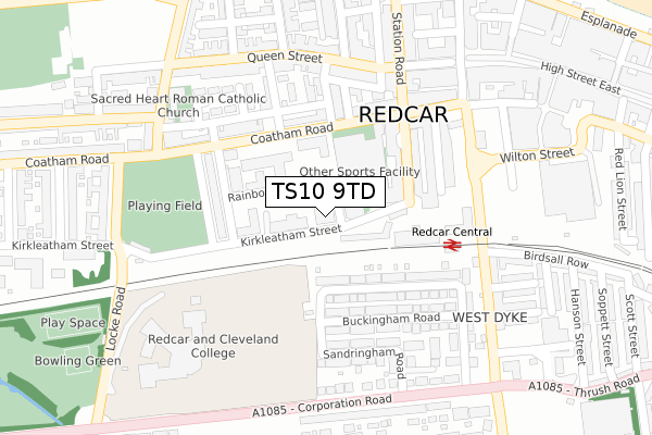 TS10 9TD map - large scale - OS Open Zoomstack (Ordnance Survey) TS10 9TD map - large scale - OS Open Zoomstack (Ordnance Survey)
