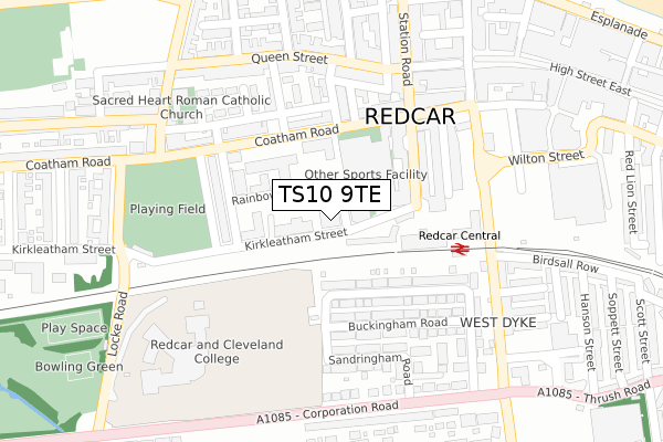 TS10 9TE map - large scale - OS Open Zoomstack (Ordnance Survey) TS10 9TE map - large scale - OS Open Zoomstack (Ordnance Survey)