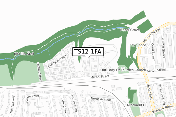 TS12 1FA map - large scale - OS Open Zoomstack (Ordnance Survey) TS12 1FA map - large scale - OS Open Zoomstack (Ordnance Survey)