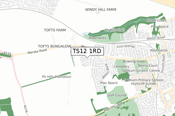 TS12 1RD map - small scale - OS Open Zoomstack (Ordnance Survey) TS12 1RD map - small scale - OS Open Zoomstack (Ordnance Survey)
