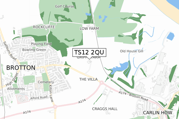 TS12 2QU map - small scale - OS Open Zoomstack (Ordnance Survey) TS12 2QU map - small scale - OS Open Zoomstack (Ordnance Survey)