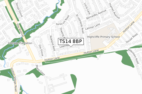 TS14 8BP map - large scale - OS Open Zoomstack (Ordnance Survey) TS14 8BP map - large scale - OS Open Zoomstack (Ordnance Survey)