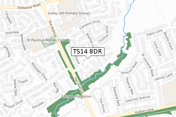 TS14 8DR map - large scale - OS Open Zoomstack (Ordnance Survey) TS14 8DR map - large scale - OS Open Zoomstack (Ordnance Survey)