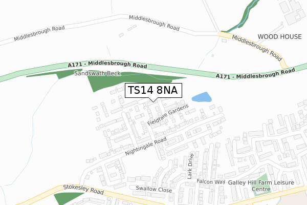 TS14 8NA map - large scale - OS Open Zoomstack (Ordnance Survey) TS14 8NA map - large scale - OS Open Zoomstack (Ordnance Survey)