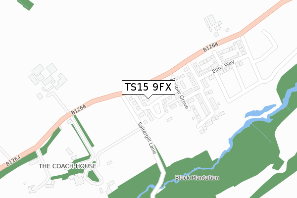 TS15 9FX map - large scale - OS Open Zoomstack (Ordnance Survey)