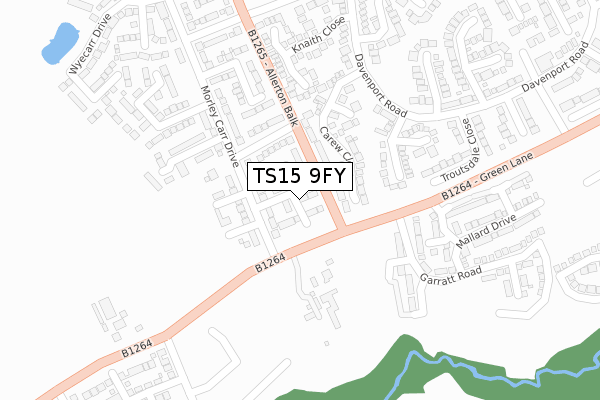 TS15 9FY map - large scale - OS Open Zoomstack (Ordnance Survey)
