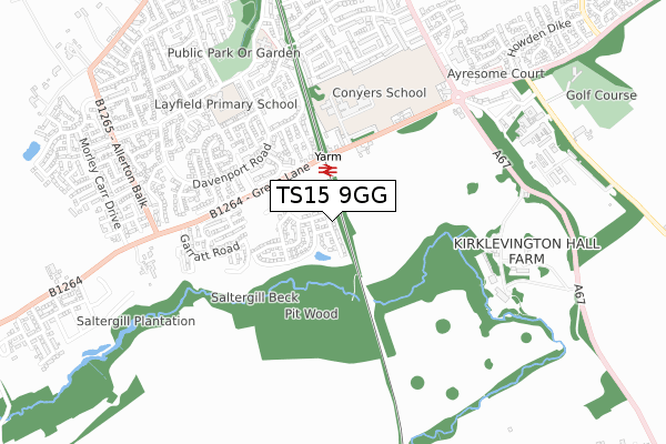 TS15 9GG map - small scale - OS Open Zoomstack (Ordnance Survey)