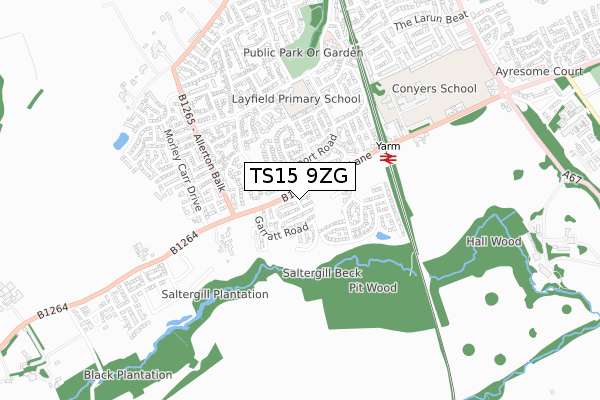 TS15 9ZG map - small scale - OS Open Zoomstack (Ordnance Survey)