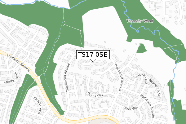 TS17 0SE map - large scale - OS Open Zoomstack (Ordnance Survey)