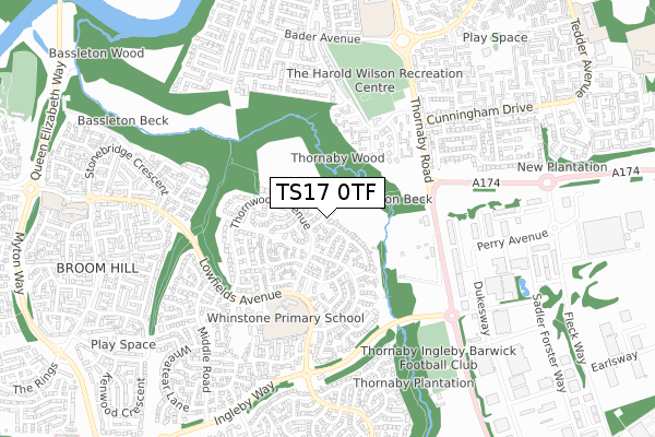 TS17 0TF map - small scale - OS Open Zoomstack (Ordnance Survey) TS17 0TF map - small scale - OS Open Zoomstack (Ordnance Survey)