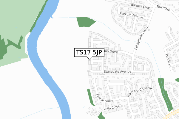 TS17 5JP map - large scale - OS Open Zoomstack (Ordnance Survey) TS17 5JP map - large scale - OS Open Zoomstack (Ordnance Survey)