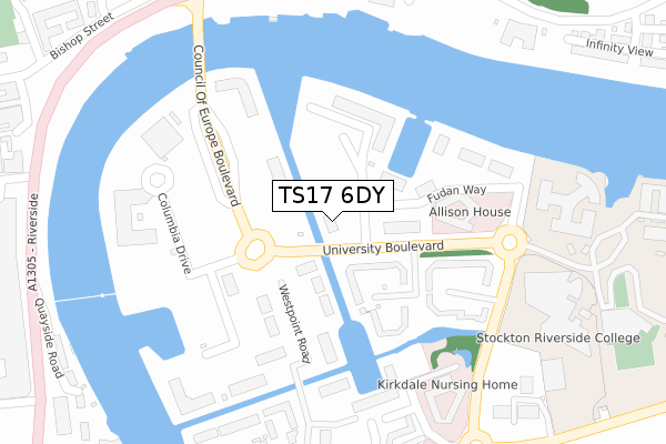 TS17 6DY map - large scale - OS Open Zoomstack (Ordnance Survey) TS17 6DY map - large scale - OS Open Zoomstack (Ordnance Survey)