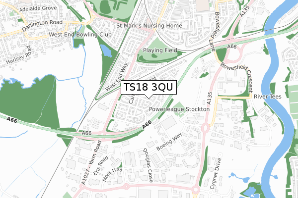 TS18 3QU map - small scale - OS Open Zoomstack (Ordnance Survey) TS18 3QU map - small scale - OS Open Zoomstack (Ordnance Survey)