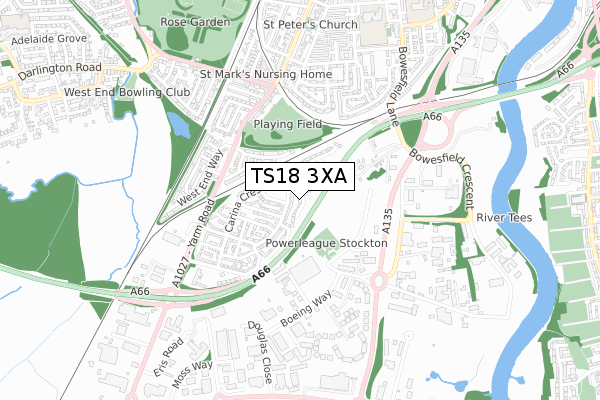 TS18 3XA map - small scale - OS Open Zoomstack (Ordnance Survey) TS18 3XA map - small scale - OS Open Zoomstack (Ordnance Survey)
