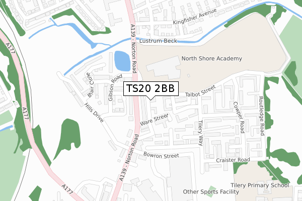 TS20 2BB map - large scale - OS Open Zoomstack (Ordnance Survey) TS20 2BB map - large scale - OS Open Zoomstack (Ordnance Survey)