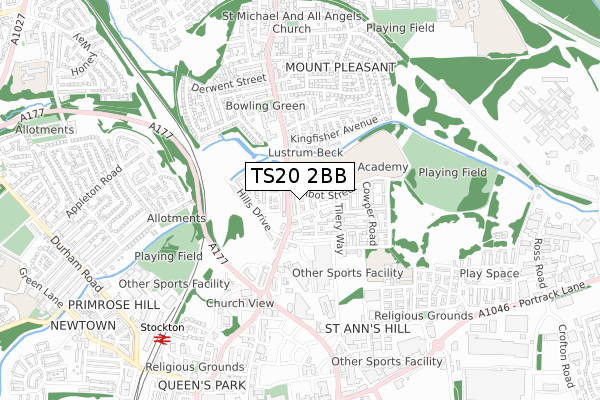 TS20 2BB map - small scale - OS Open Zoomstack (Ordnance Survey) TS20 2BB map - small scale - OS Open Zoomstack (Ordnance Survey)