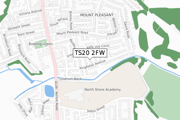 TS20 2FW map - large scale - OS Open Zoomstack (Ordnance Survey)