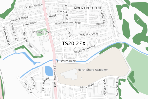 TS20 2FX map - large scale - OS Open Zoomstack (Ordnance Survey)