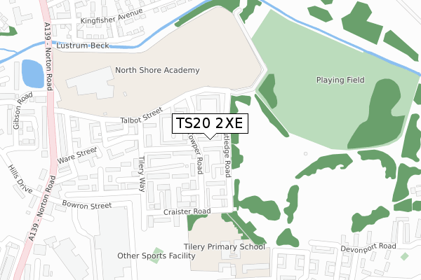 TS20 2XE map - large scale - OS Open Zoomstack (Ordnance Survey)