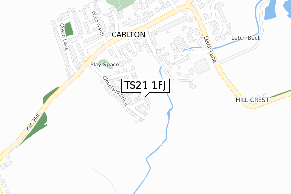 TS21 1FJ map - large scale - OS Open Zoomstack (Ordnance Survey) TS21 1FJ map - large scale - OS Open Zoomstack (Ordnance Survey)