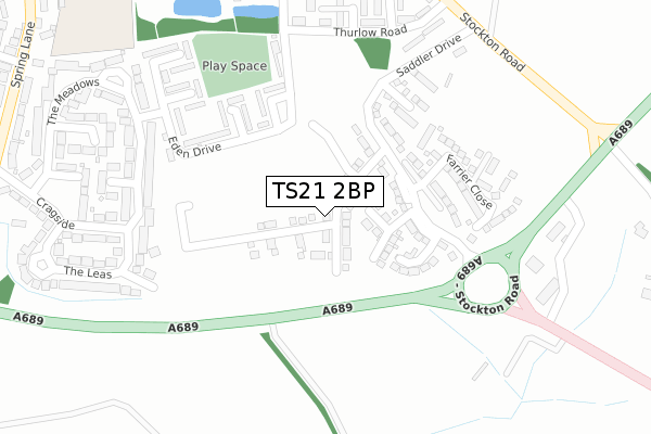 TS21 2BP map - large scale - OS Open Zoomstack (Ordnance Survey)