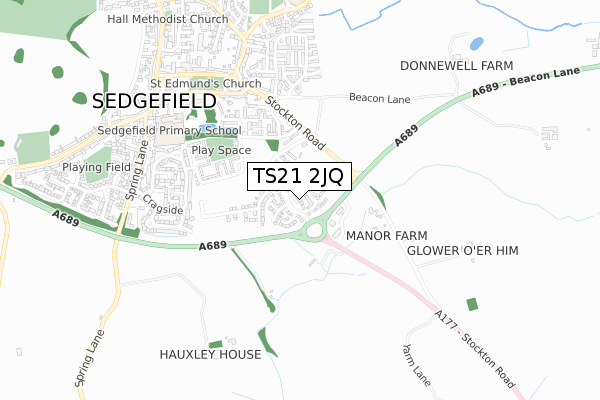 TS21 2JQ map - small scale - OS Open Zoomstack (Ordnance Survey) TS21 2JQ map - small scale - OS Open Zoomstack (Ordnance Survey)