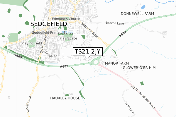 TS21 2JY map - small scale - OS Open Zoomstack (Ordnance Survey) TS21 2JY map - small scale - OS Open Zoomstack (Ordnance Survey)