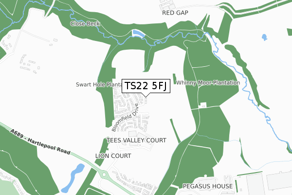 TS22 5FJ map - small scale - OS Open Zoomstack (Ordnance Survey)