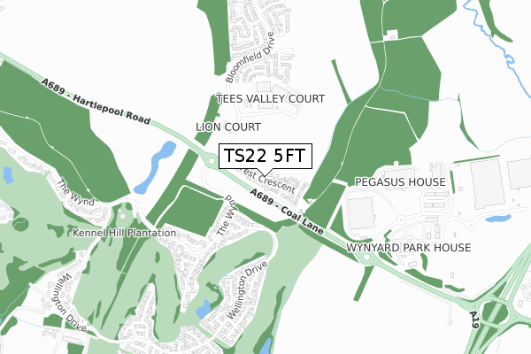 TS22 5FT map - small scale - OS Open Zoomstack (Ordnance Survey)