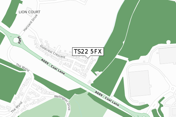 TS22 5FX map - large scale - OS Open Zoomstack (Ordnance Survey)