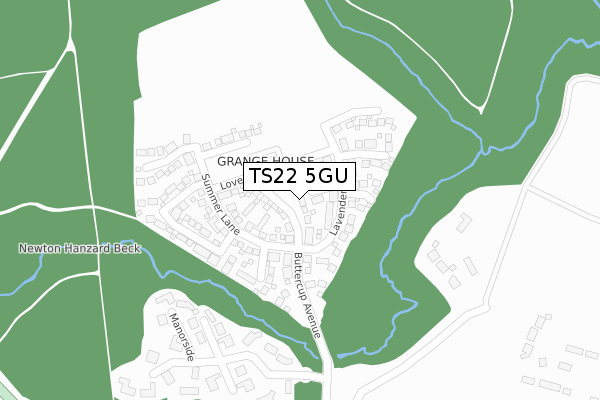 TS22 5GU map - large scale - OS Open Zoomstack (Ordnance Survey)