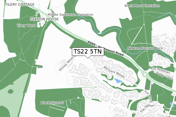 TS22 5TN map - small scale - OS Open Zoomstack (Ordnance Survey) TS22 5TN map - small scale - OS Open Zoomstack (Ordnance Survey)
