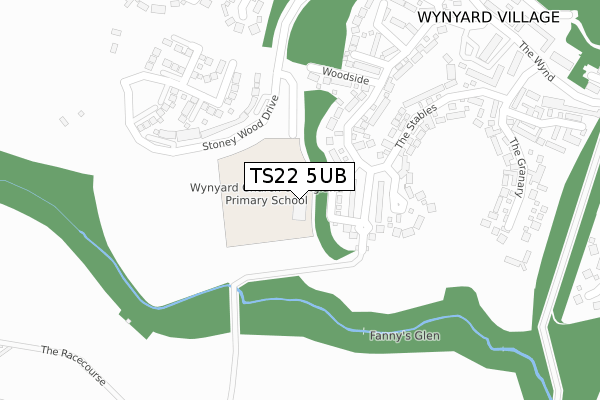 TS22 5UB map - large scale - OS Open Zoomstack (Ordnance Survey)