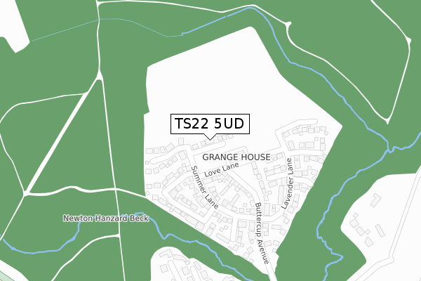 TS22 5UD map - large scale - OS Open Zoomstack (Ordnance Survey)