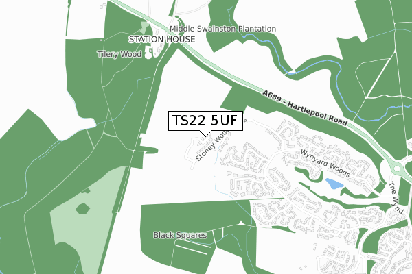 TS22 5UF map - small scale - OS Open Zoomstack (Ordnance Survey)
