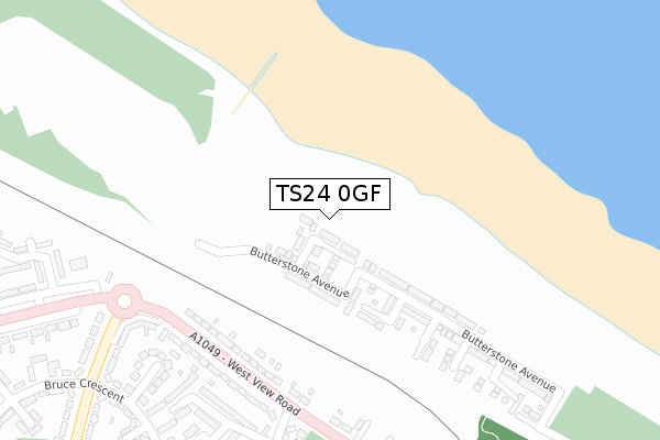 TS24 0GF map - large scale - OS Open Zoomstack (Ordnance Survey)