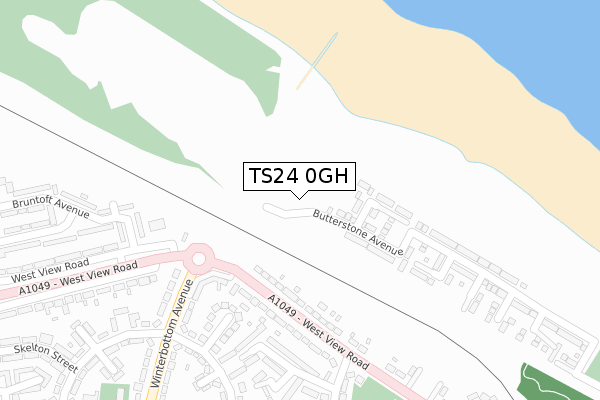 TS24 0GH map - large scale - OS Open Zoomstack (Ordnance Survey)