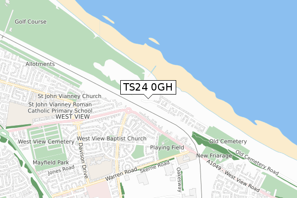 TS24 0GH map - small scale - OS Open Zoomstack (Ordnance Survey)
