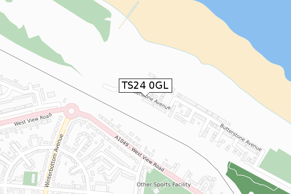 TS24 0GL map - large scale - OS Open Zoomstack (Ordnance Survey)