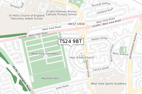 TS24 9BT map - large scale - OS Open Zoomstack (Ordnance Survey)