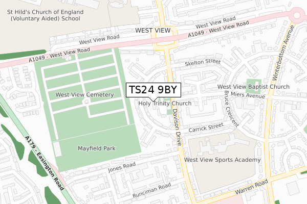 TS24 9BY map - large scale - OS Open Zoomstack (Ordnance Survey)
