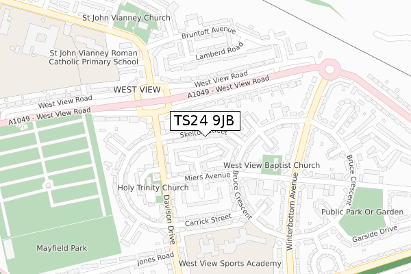 TS24 9JB map - large scale - OS Open Zoomstack (Ordnance Survey)