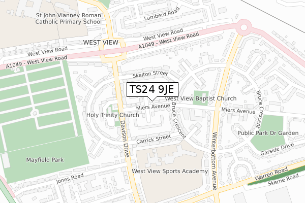 TS24 9JE map - large scale - OS Open Zoomstack (Ordnance Survey)