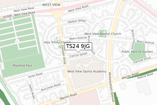 TS24 9JG map - large scale - OS Open Zoomstack (Ordnance Survey)