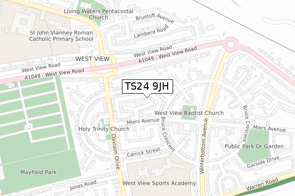 TS24 9JH map - large scale - OS Open Zoomstack (Ordnance Survey) TS24 9JH map - large scale - OS Open Zoomstack (Ordnance Survey)