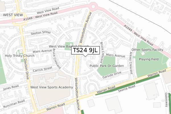 TS24 9JL map - large scale - OS Open Zoomstack (Ordnance Survey) TS24 9JL map - large scale - OS Open Zoomstack (Ordnance Survey)