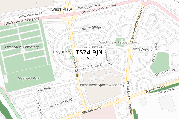 TS24 9JN map - large scale - OS Open Zoomstack (Ordnance Survey)